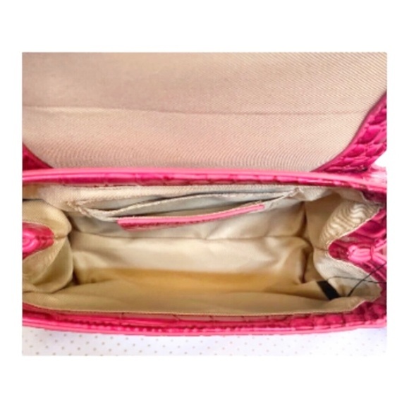 Jason Wu glossy patent pink faux croc embossed mini top handle crossbody bag new - Picture 4 of 8